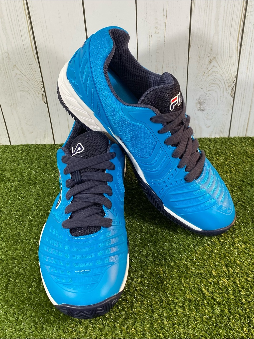 Fila Axilus 2 Energized Tennis Mens 12 Blue Sneakers Athletic Shoes *Flawed*